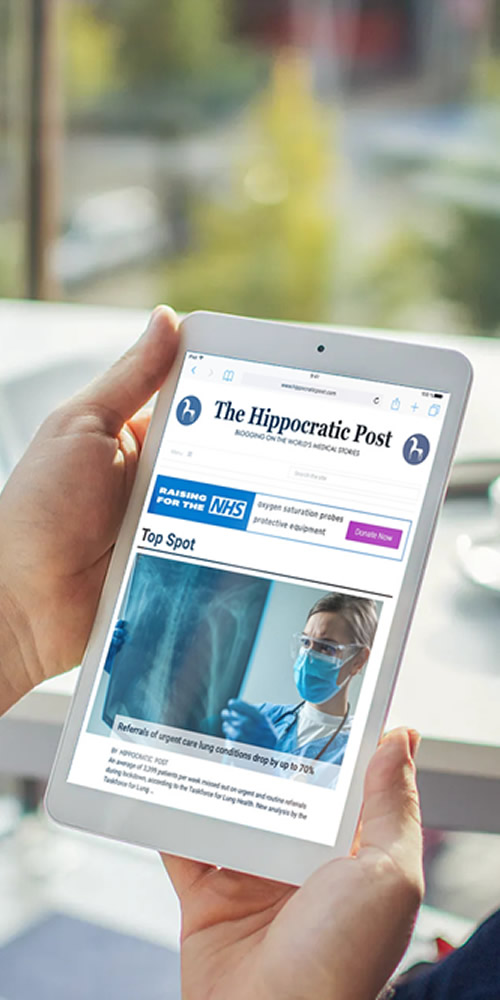 The Hippocratic Post displayed on an iPad mini