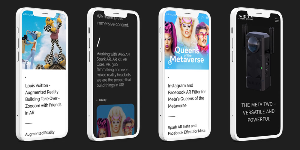 Visualise & Meta Camera website on smartphones