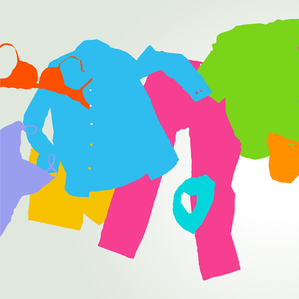 various drawn clothing