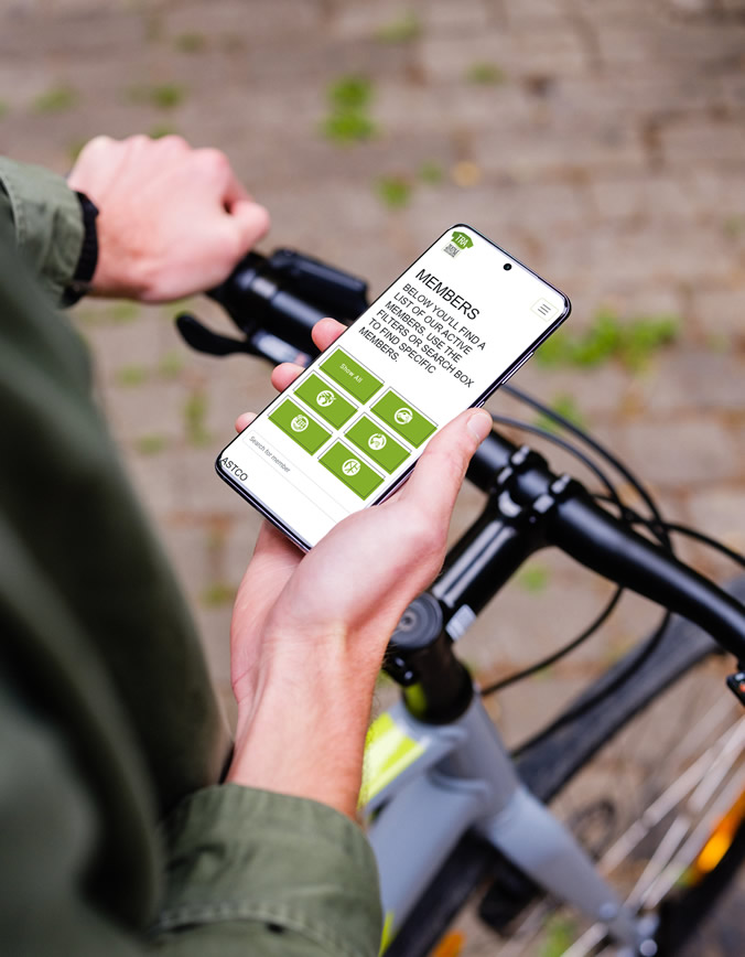 Textile Recycling Association members page read on mobile by cylcist