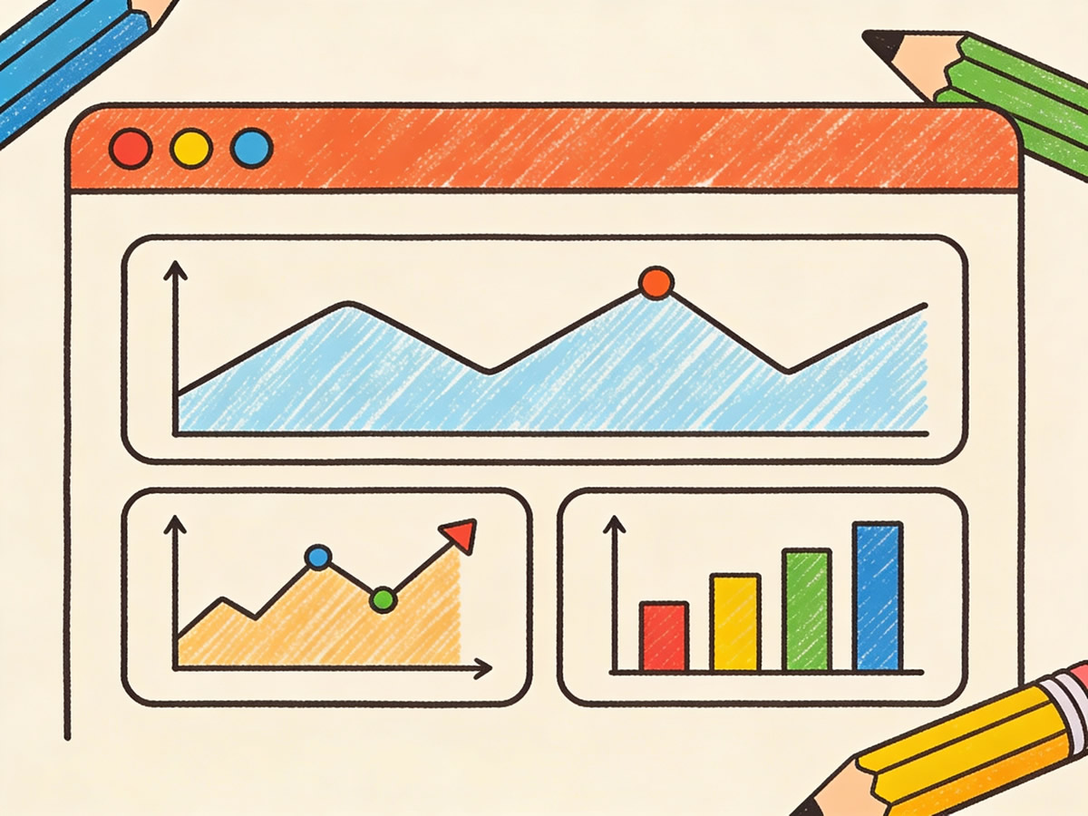 web analytics mock charts